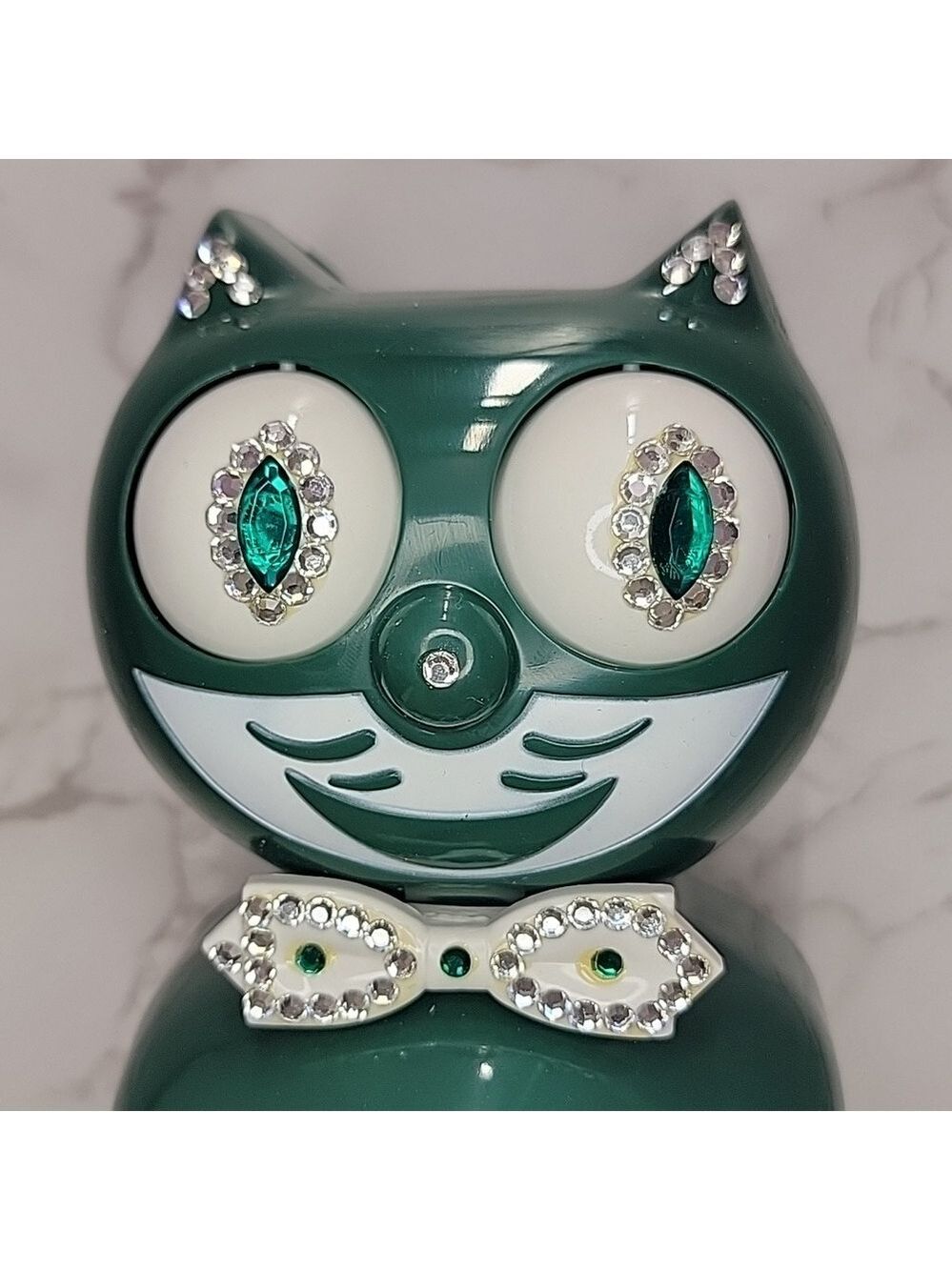 Vintage Ivy Green Jeweled Kit Cat Klock Clock SUPER RARE NOS